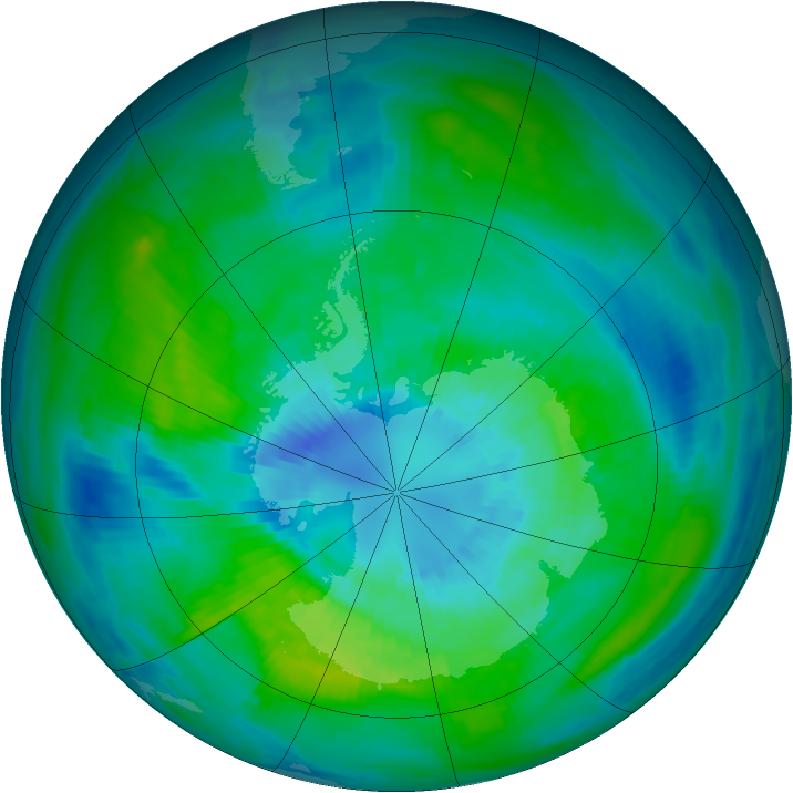 Antarctic ozone map for 27 March 1981